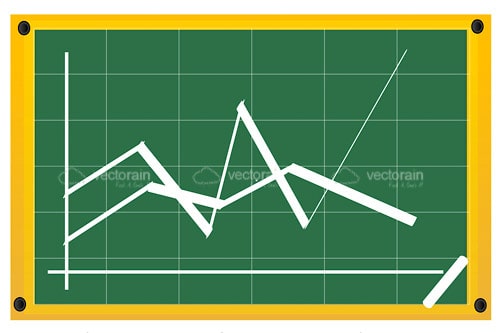 Sketched Growth Chart on Illustrated Chalkboard